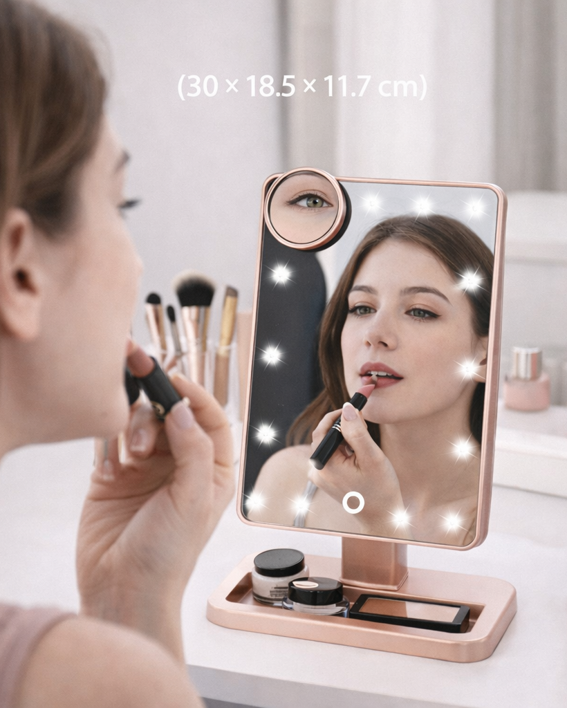 Touchscreen Makeup Spiegel mit LED – Perfektes Licht