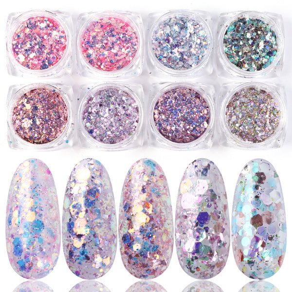 Glitter Nagel Powder Set – Funkelnde Nails