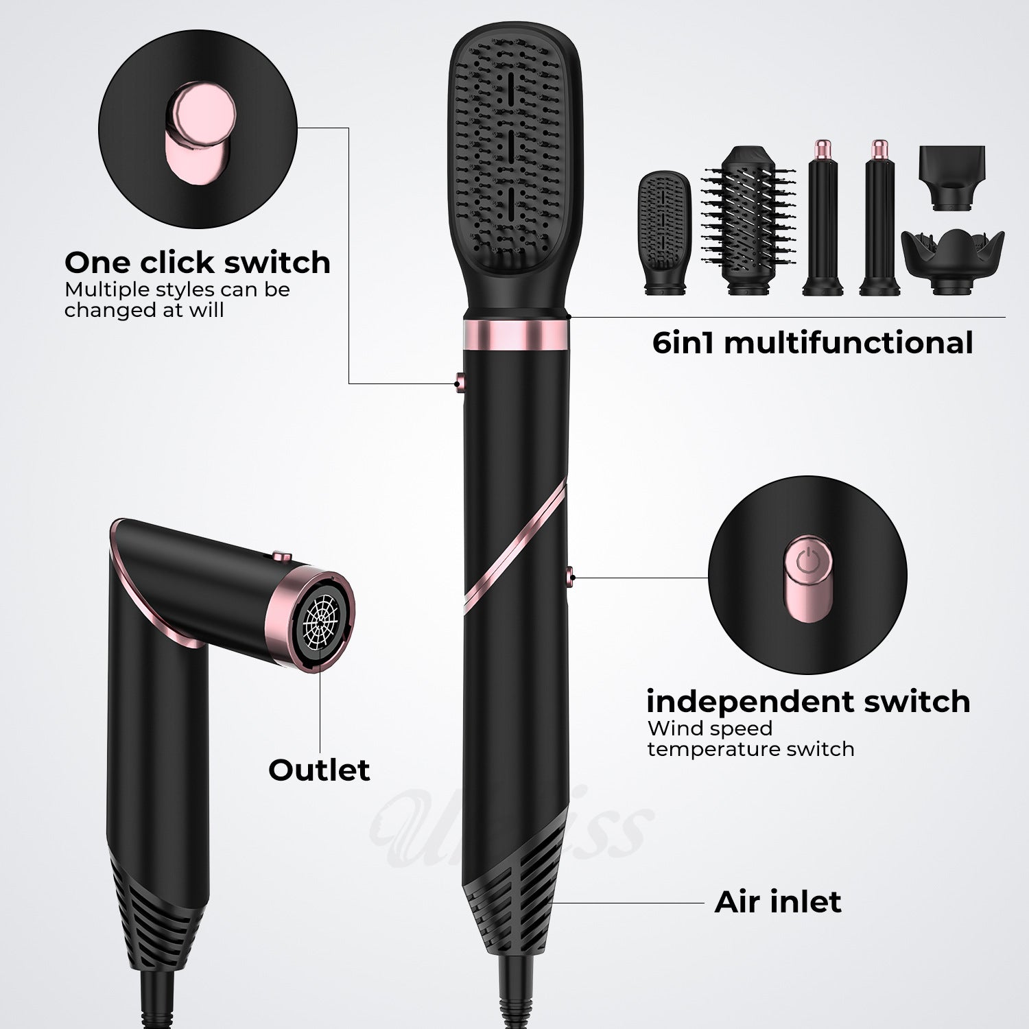 5-in-1 Heißluftkamm