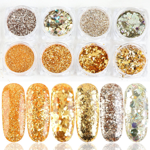 Glitter Nagel Powder Set – Funkelnde Nails