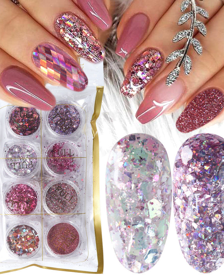 Glitter Nagel Powder Set – Funkelnde Nails